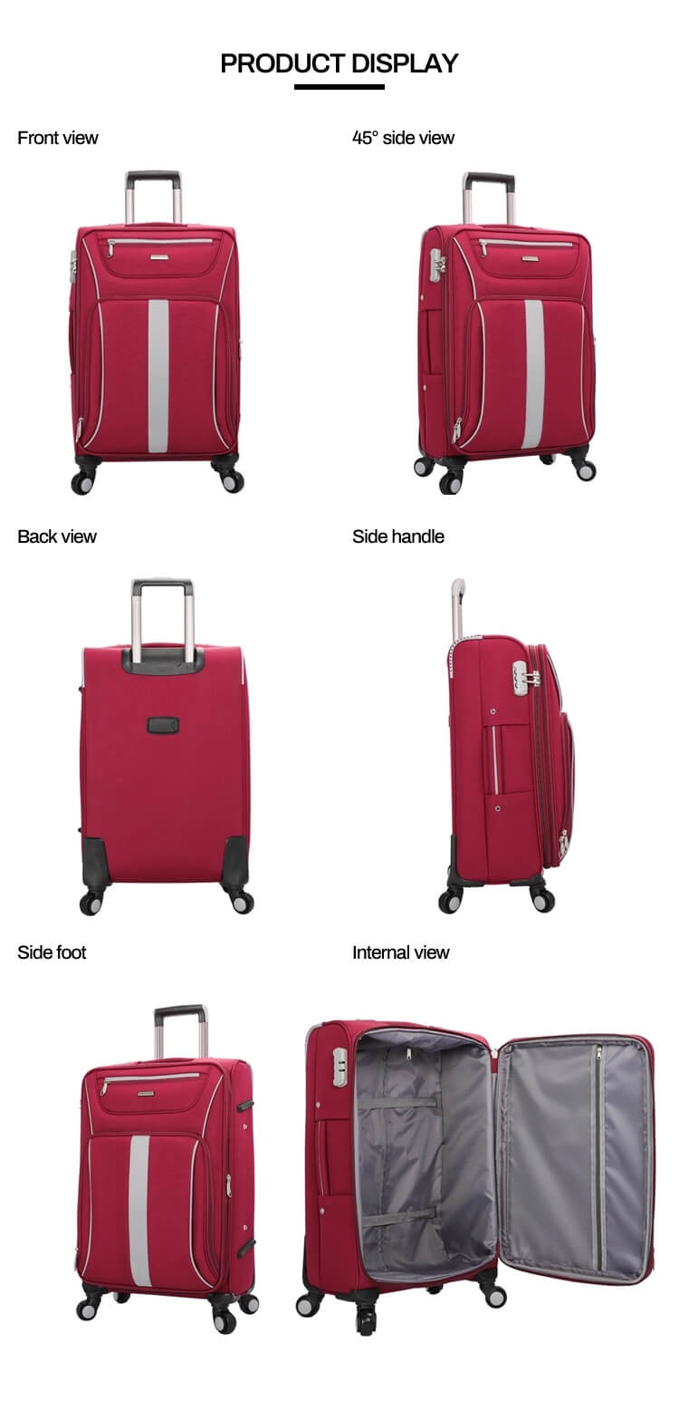 2020 Canton Fair New Design Hit Matching Color Nylon Material 20 24 28 3 pcs Set Travel Bag Suitcase Luggage