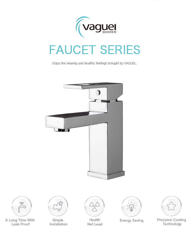 Bathroom modern hot cold brass faucet tap water