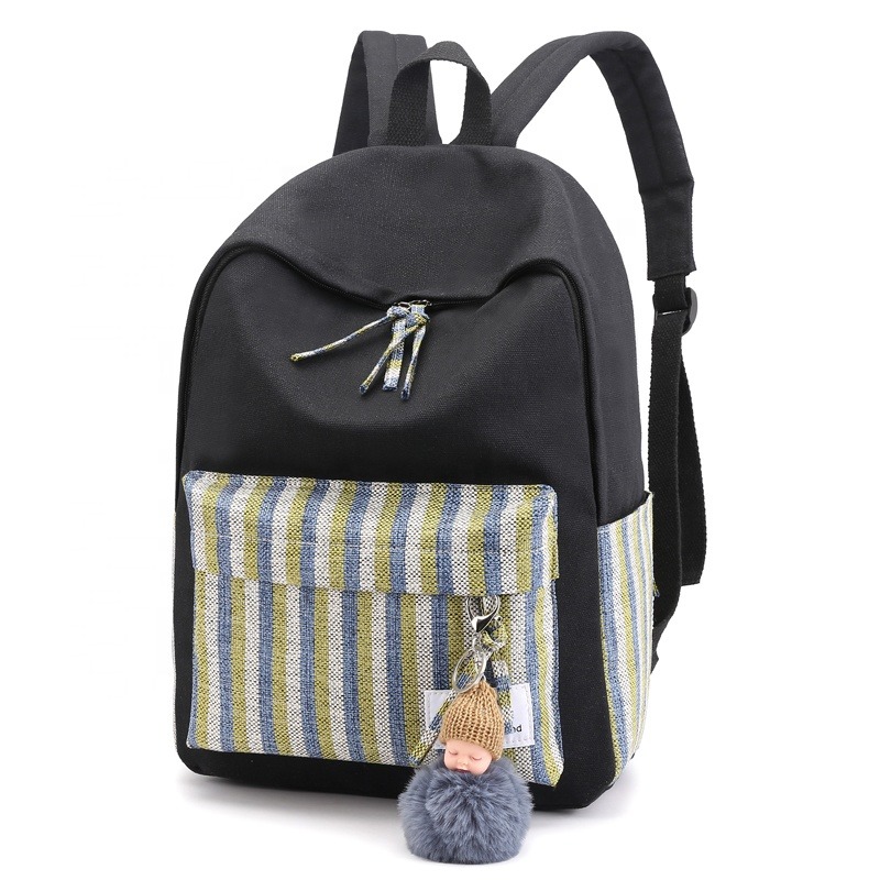 Custom Canvas School backpack Student teen girl backpack