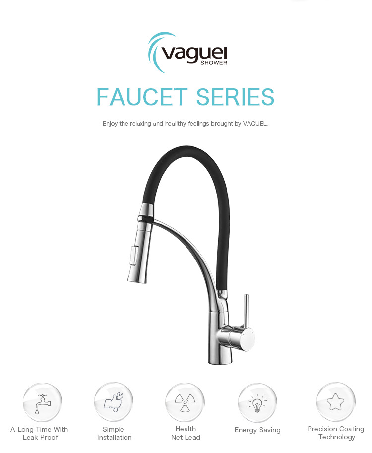 Stainless steel chromed kitchen faucet flexible