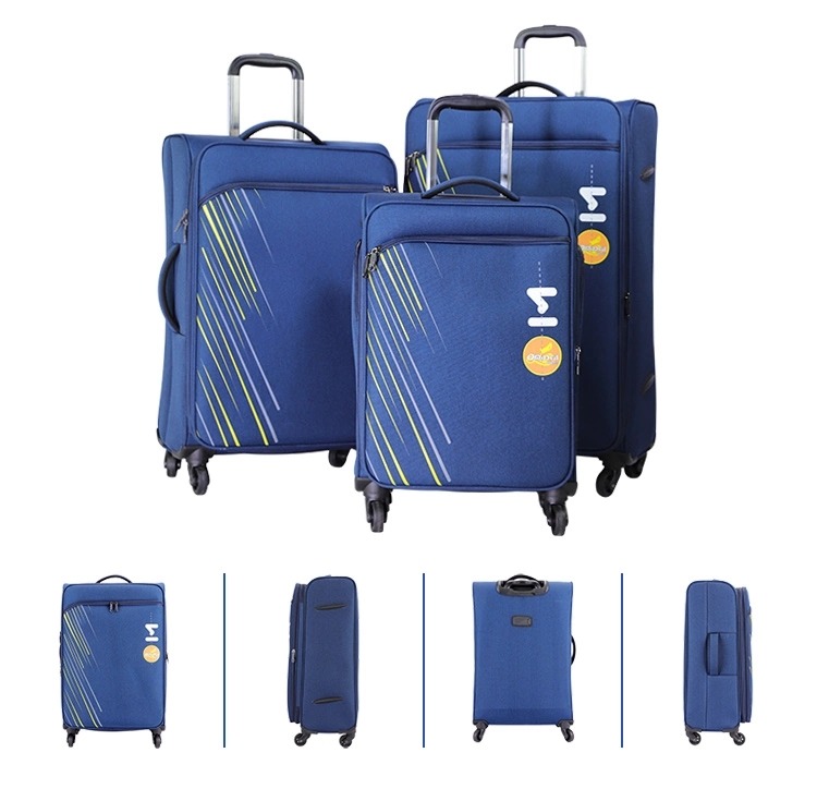 2020 Canton Fair Custom Printing 3 pcs 20 24 28 Nylon Carry-on Soft Business Trolley Travel Luggage Set
