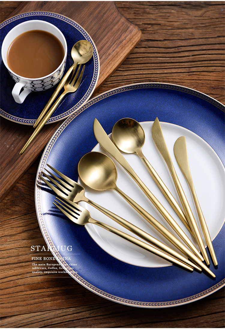 18/10 Stainless Steel 4 Piece  Rose Gold Cutlery Set For Wedding