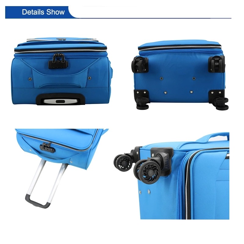 2020 Canton Fair Blue 20 24 28 inch Custom Travel Bags Suitcase Luggage Set