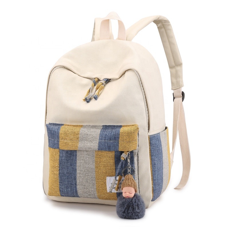 Custom Canvas School backpack Student teen girl backpack