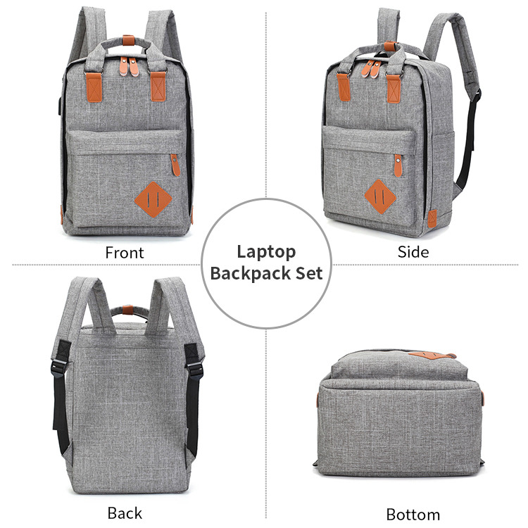 2020 carton fair 3pcs set colleague USB laptop backpack