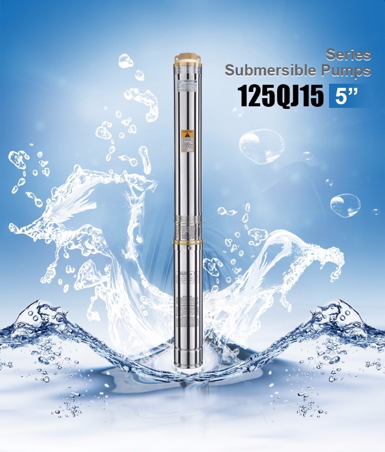 5" 125QJ15 1 year quality guarantee submersible pump stainless