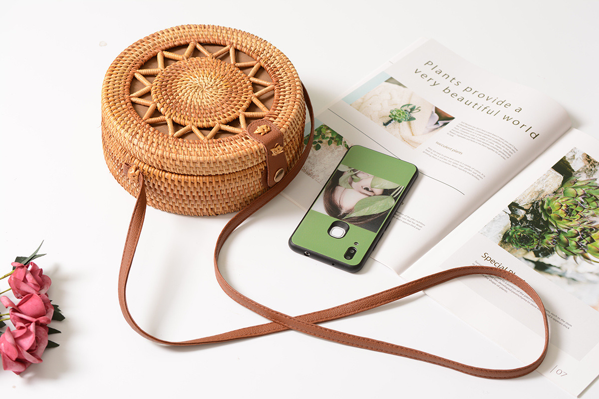 Summer beach rattan bag